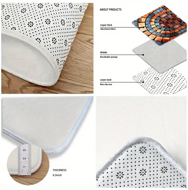 AtelierVolto Elegante zwaar belastbare entreemat barrière deurmat voor binnen en buiten - Mozaïek - Rechthoekig - door mat- verschillende formaten