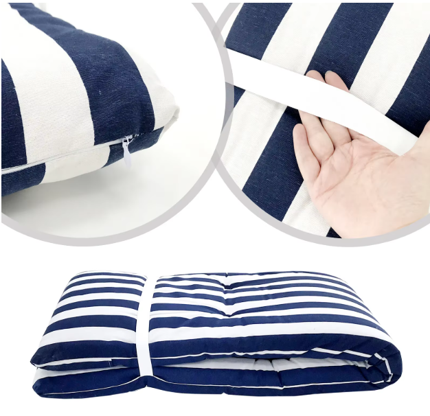 Ligbedkussen Blauw/Wit – 180x55x6 cm