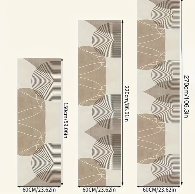 Moderne Abstract Geometrische Loper – Beige/Wit – Luxe Imitatie Kasjmier, Lichtgewicht en Comfortabel