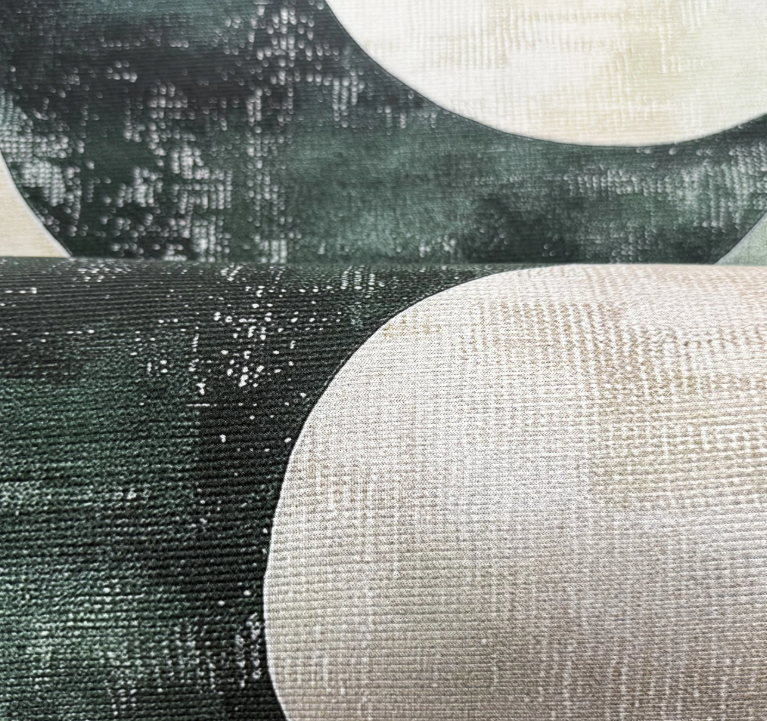Groen Keukentapijt met Cirkelpatroon – Zacht, Antislip & Wasbaar