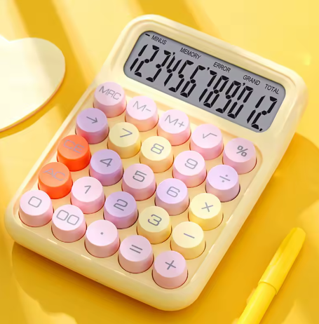 Mechanische Schakelaarcalculator - Kleurrijke Rekenmachine met Groot LCD Scherm voor Dagelijks Gebruik- Meerdere kleuren beschikbaar