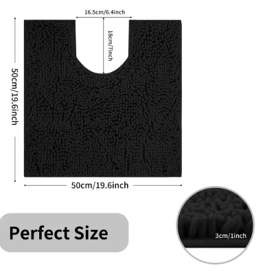 U-vormige Toiletmat – Extra Zacht Chenille Pluche – Wasbare Badkamermat van Microvezel – Superabsorberend Comfort