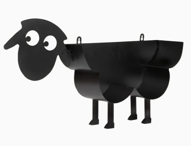 Zwart schaap toiletrolhouder - Mat zwart -Wc rolhouder - Reserve rolhouder - toiletpapier - Vrij staand - Muur bevestiging