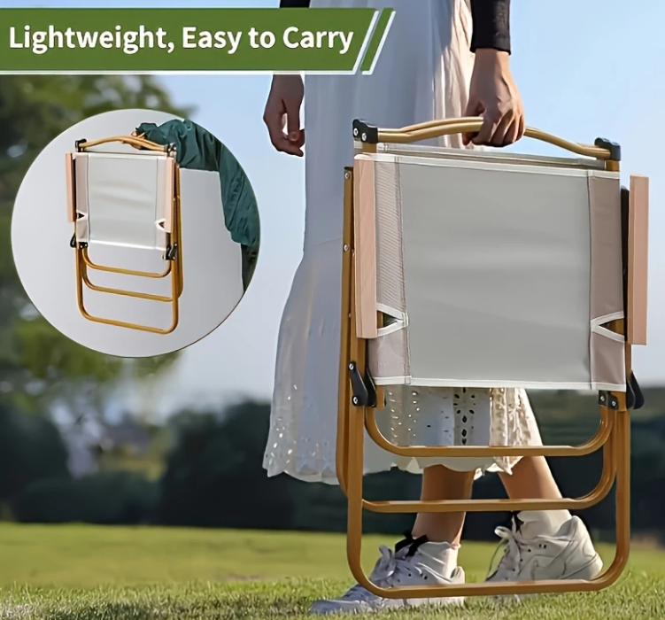 Opvouwbare Tuinstoel – Draagbare Kampeerstoel met Verstelbare Rugleuning, Aluminium Frame en Oxford Stof – Max. 135 kg