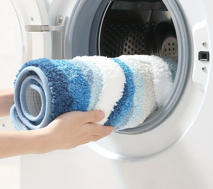 DAJIANG Extra Zachte Badmat – Pluche Zee Golfpatroon – Antislip & Absorberend voor Comfort tijdens Baden en Douchen