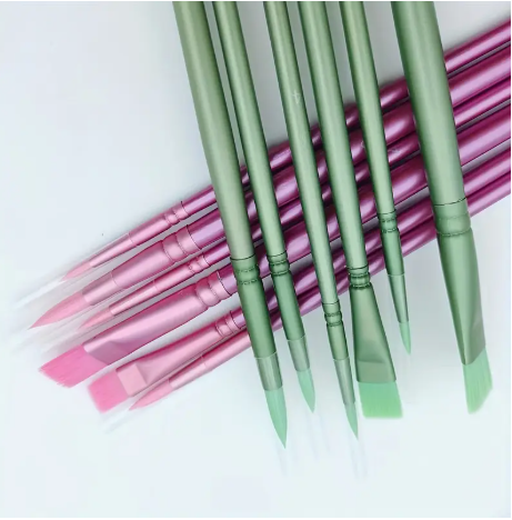 Penseelset – 6 Stuks | Diverse Formaten | Voor Acryl, Waterverf & DIY Projecten