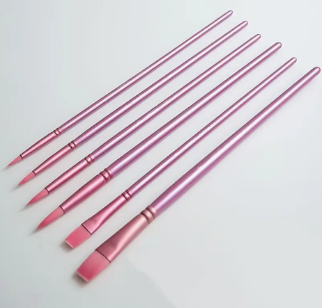 Penseelset – 6 Stuks | Diverse Formaten | Voor Acryl, Waterverf & DIY Projecten
