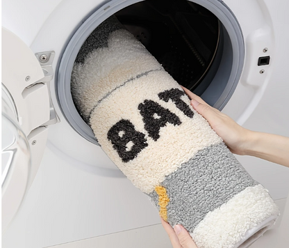DAJIANG Vlokkend Badkleed – Ovaal, Pluizig & Zacht – 2 cm Dik, 1900 g/㎡ – Antislip TPR Onderkant – Machinewasbaar