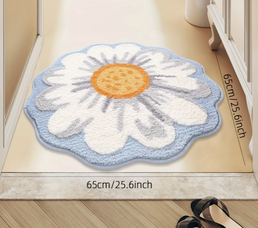 Design Bloemvormige Badmat 65x65cm – Zachte Gebreide Polyester – Superabsorberend & Antislip met TPR-rug – Wasbaar & Decoratief