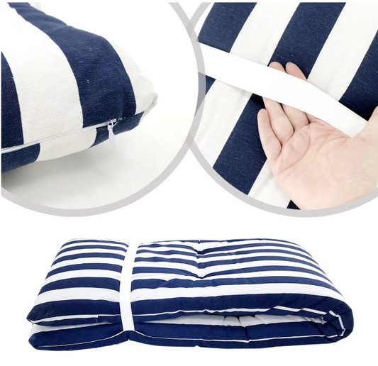 Ligbedkussen Blauw/Wit – 180x55x6 cm
