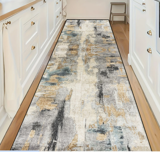 Bohemian Keukenloper in Abstract Design – Zacht & Wasbaar Vloerkleed voor Keuken