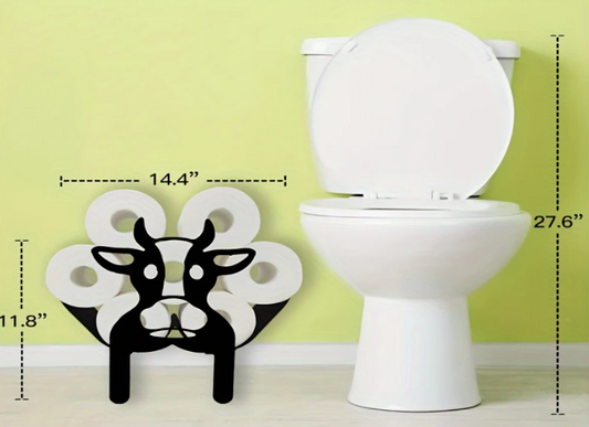 Koe Toiletrolhouder – Opbergoplossing voor 7 Rollen WC-Papier – Stevig Poedercoated Metaal