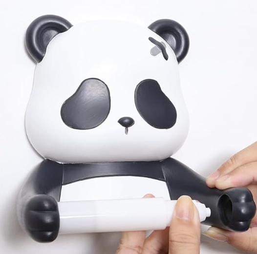 Panda Toiletrolhouder – Zelfklevend – Schattig Design – Wandmontage – Zwart/Wit – Kunststof