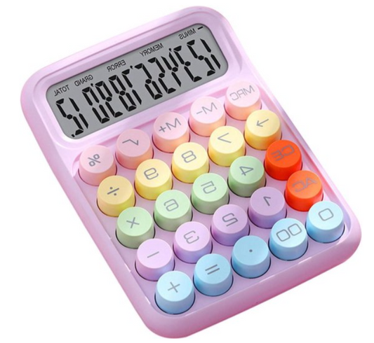 Mechanische Schakelaarcalculator - Kleurrijke Rekenmachine met Groot LCD Scherm voor Dagelijks Gebruik- Meerdere kleuren beschikbaar
