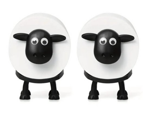 AtelierVolto® Vrijstaande WC Rolhouder - 2 Stuks Grappig Toiletpapier Houder - Zwart Schaap WC Rol Houder - Uniek Cadeau Idee