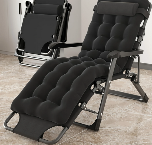 Luxe Opvouwbare Zero Gravity Ligstoel – Ergonomisch Verstelbaar, Dikke Kussens, Antislip & Comfortabel – Perfect voor Tuin en Camping