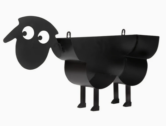 Zwart schaap toiletrolhouder - Mat zwart -Wc rolhouder - Reserve rolhouder - toiletpapier - Vrij staand - Muur bevestiging