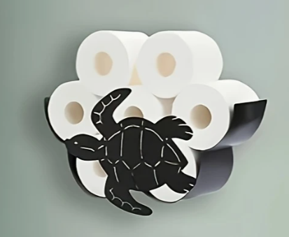 Schildpad Toiletrolhouder – Uniek & Decoratief Wandrek voor 6 Rollen
