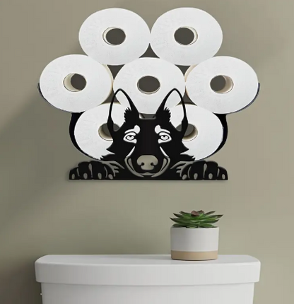 Wolf Toiletrolhouder – Robuust & Decoratief Wandrek voor 6 Rollen