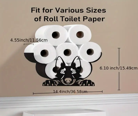 Wolf Toiletrolhouder – Robuust & Decoratief Wandrek voor 6 Rollen